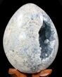 Blue Crystal Filled Celestine (Celestite) Egg - Madagascar #41715-1